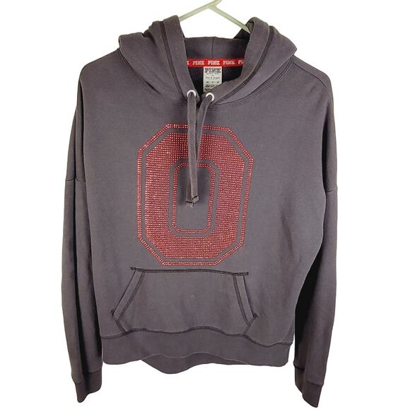 Victoria's Secret Pink womens gray sequined Ohio State University hoodie size XS - Picture 1 of 5